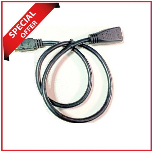YE Mini HDMI Male to HDMI Female Cable (2 Feet) – Black