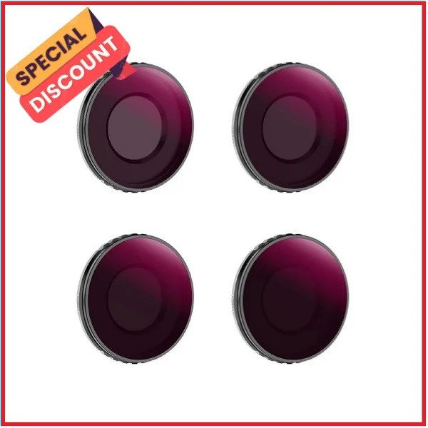 K&F Concept SKU.2077 DJI Osmo Action 4 NANO-X Series 8K Ultra HD 4pcs Filter Set (ND8&PL+ND16&PL+ND32&PL+ND64&PL) – Black
