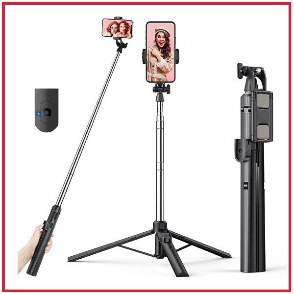 K&F Concept KF34.030 Multifunctional Floor-Standing Portable Tripod 2 in 1 Selfie Stick with Mobile Holder and Remote Control