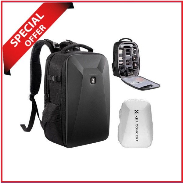 K&F Concept KF13.134 Multifunctional Waterproof Hardshell Lightweight Camera Backpack with 15.6" Laptop Chamber - Black