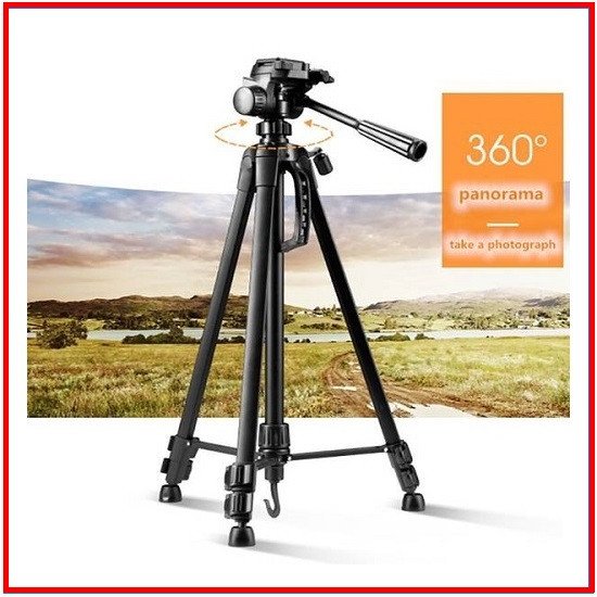 Candc DC-320 Portable Video Tripod with Mobile Holder for Camera and Smartphone - Black