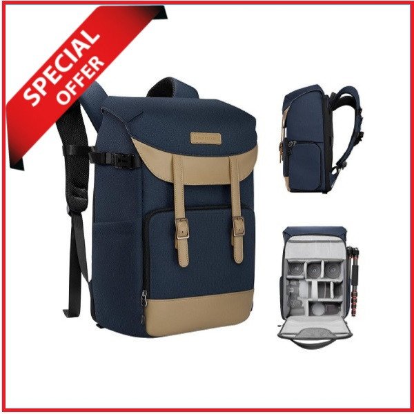 K&F Concept KF13.066V13 Multifunctional Waterproof Lightweight Camera Backpack with 15.6″ Laptop Chamber – Blue