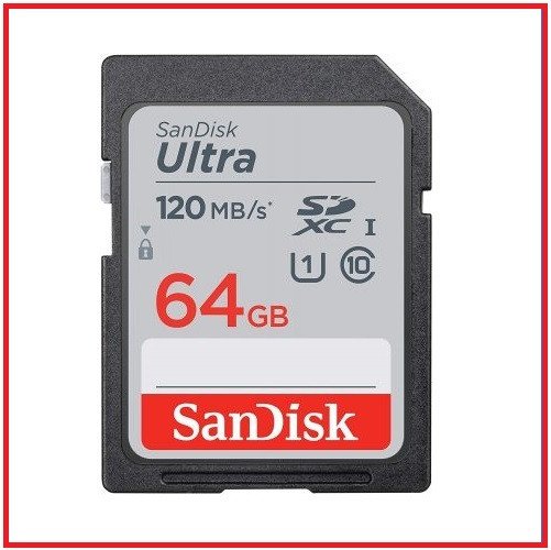 Sandisk 64GB 120MB/s ULTRA UHS-I SDXC Full HD Video Professional Memory Card