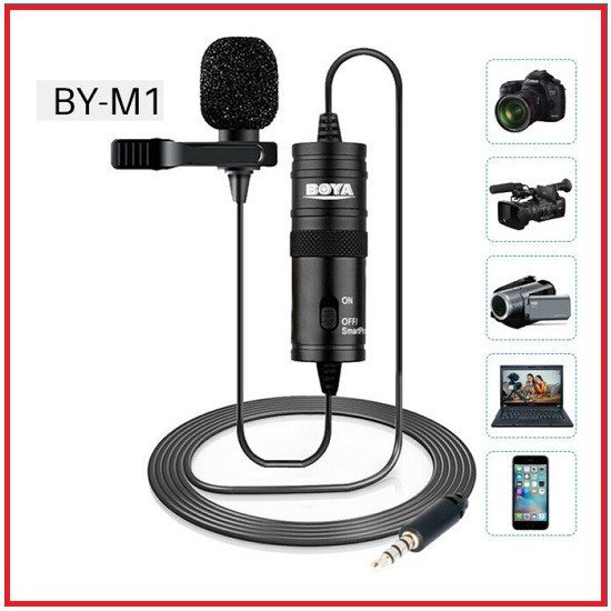 BOYA BY-M1 Omnidirectional Lavalier Microphone for Cameras and Smartphone (ORIGINAL)