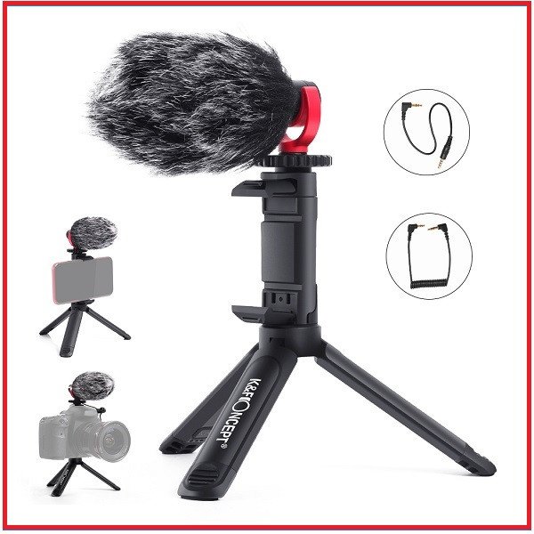 K&F Concept KF10.015 CMM-800 Vlogger Kit with Cardioid Microphone for Camera and Smartphone