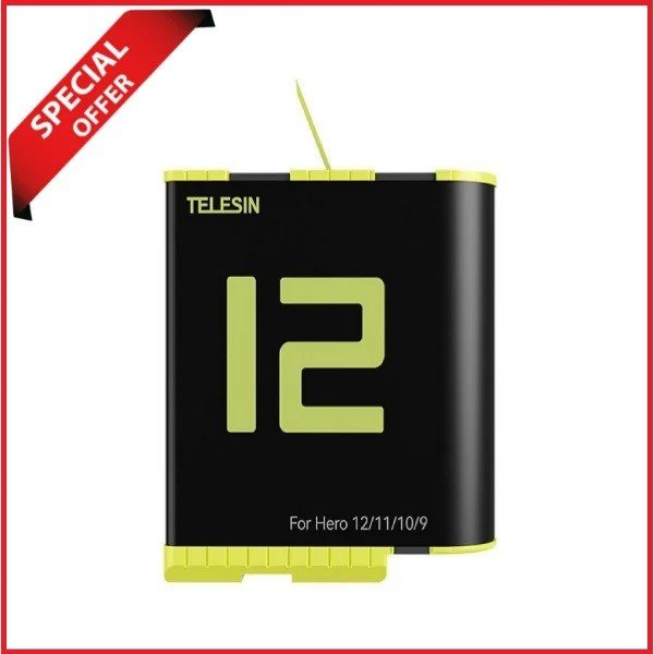 TELESIN GP-BTR-901-B Fully Decoded Lithium-Ion Battery for GoPro HERO9/10/11/12/13 - Black
