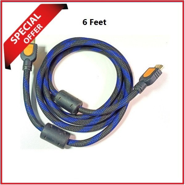 YE HDMI Male To HDMI Male Gold-Plated Copper Build Cable (06 Feet) – Black