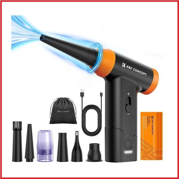 K&F Concept SKU.2318 14-in-1 Compressed Stepless 150000RPM Portable Electric Air Blower- Black