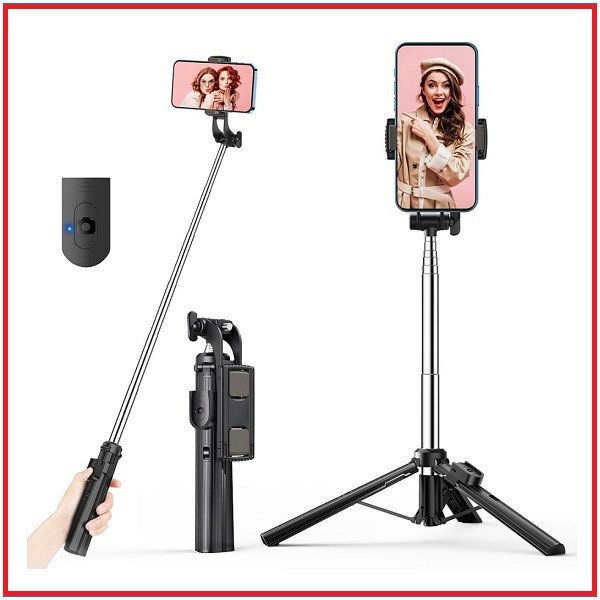 K&F Concept KF34.029 Multifunctional Floor-Standing Portable Tripod 2 in 1 Selfie Stick with Mobile Holder and Remote Control
