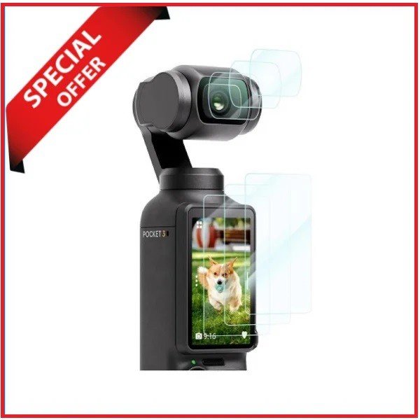 K&F Concept SKU.2231 Ultra Clear Tempered HD Glass LCD Screen Protector for Dji Osmo Pocket 3 Gimbal Camera – Transparent