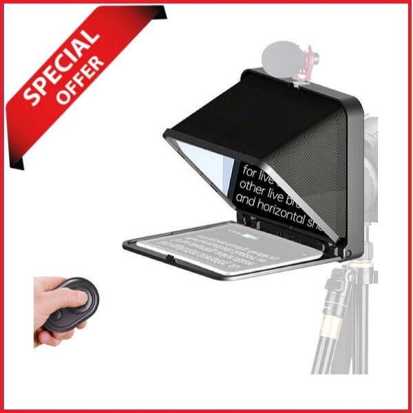 LENSGO TC7 Portable Professional Teleprompter for Camera & Smartphones – Black