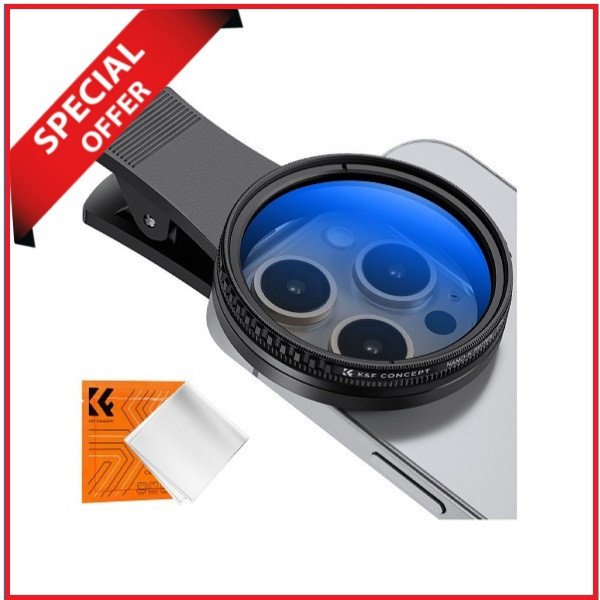 K&F CONCEPT KF01.2676 Clip-On 52mm Smartphone Circular Polarizer CPL Filter -Black