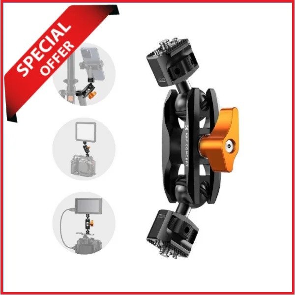 K&F Concept KF31.082 MS-14 Multi-Functional 1/4″ Double Ballhead Magic Arm – Black