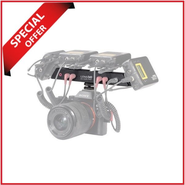 LENSGO D2L Microphone Audio Adapter with 4 Hot Shoe Mount – Black