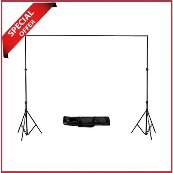 BlueBerry BG4 Studio Background Stand Set for Backdrops – Black