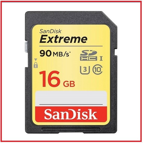 SanDisk 16GB 90MB/s Extreme UHS-I SDHC Full HD Record Professional Memory Card
