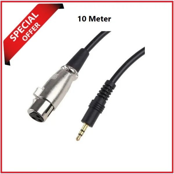 YE 3.5mm to XLR Female Port Professional Audio Cable (10M) – Black