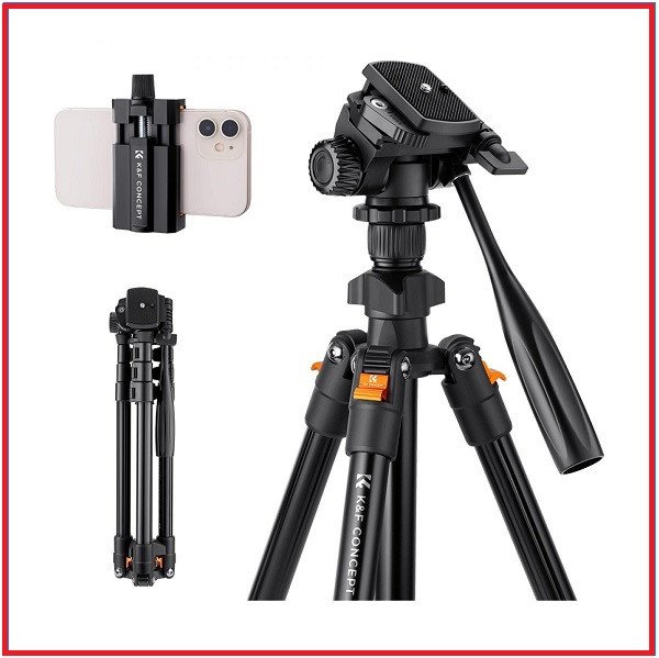 K&F Concept KF09.115 K234A0 Lightweight Compact Aluminum Video Tripod