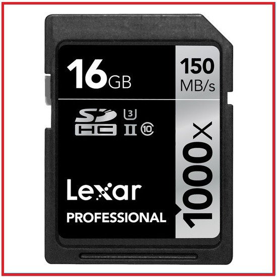 Lexar 16GB 150MB/s 1000x Professional UHS-II 4K Video Record SDHC Memory Card