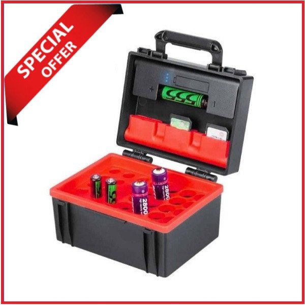 LENSGO D750 B/C Battery Storage & SD Card Hard Case – Black