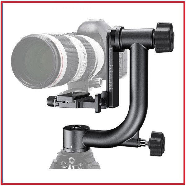 K&F Concept KF31.033 Heavy Duty 20KG Load Capacity 360° Professional Gimbal Head with 1/4'' Standard Quick Release Plate & Bubble Level