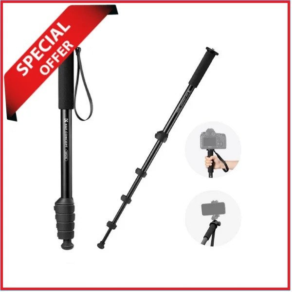 K&F Concept KF09.138 MS-16 Lightweight Aluminum Portable Professional Monopod – Black