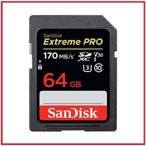 SanDisk 64GB 170MB/s Extreme PRO 4K UHD Video UHS-I High-Speed Professional SDXC Memory Card