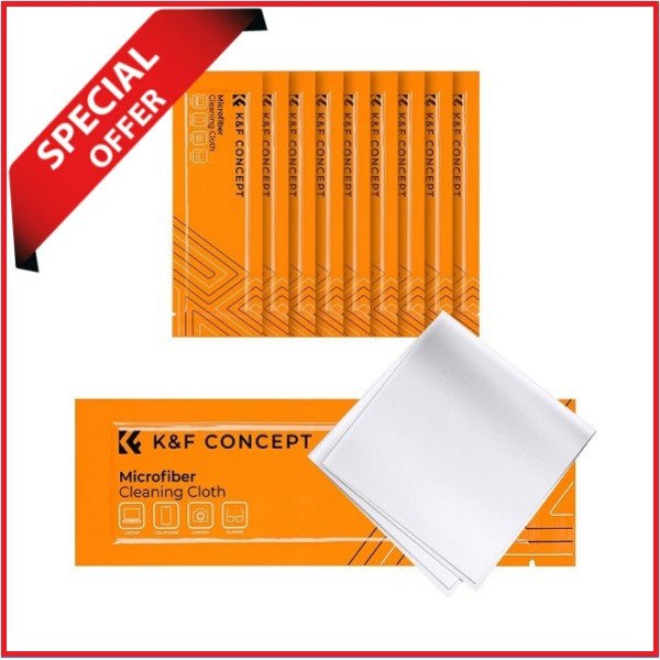 K&F Concept SKU.1896 Camera Lens Microfiber Cleaning Cloth Kit 15*15cm (10Pcs Pack) – White